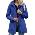 thumbnail image 3 of Ihhxva Tops for Women Waterproof Hoodie Jacket with Multi-Pockets and Adjustable Waist Outdoor Drawstring Parka S-3XL, 3 of 8