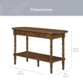 thumbnail image 6 of My Texas House Lewis Console Table in Warm Brown with Oval Top and Storage Drawers, 6 of 12