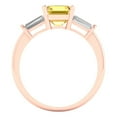 thumbnail image 4 of 1.62 ct Square Emerald Cut Simulated Yellow Diamond Three-Stone Engagement Ring for Women in 18K Rose Gold, 4 of 5