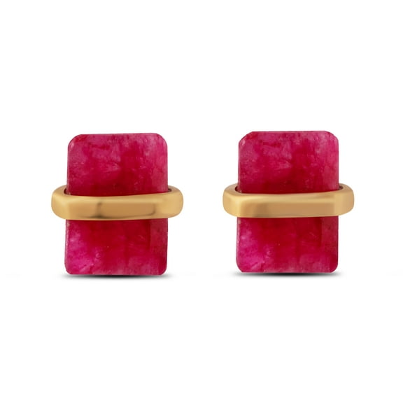 Ruby  Earring Gold Vermeil Handmade 925 Sterling Silver Jewelry By Audrielle