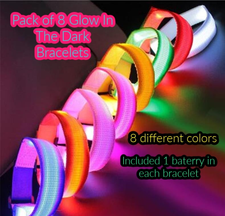 12 pcs Light Up Flashing Spike LED Bracelet Multi Colored Party Raves birthday 