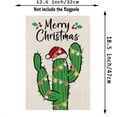 thumbnail image 2 of Merry Christmas Garden Flag Cactus Santa Hat Burlap Flag Outdoor Decoration Winter Xmas Yard Lawn Decor 12.5x18, 2 of 6