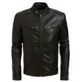 thumbnail image 2 of Noora Men&rsquo;s black leather jacket with front pockets, 2 of 4