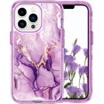 thumbnail image 2 of Compatible with iPhone 13 Pro Max Marble Case Glitter Marble Pattern Case Fashion Luxury 3 in 1 Shockproof Protective Cover for iPhone 13 Pro Max (6.7 inch) Women and Girls, 2 of 14