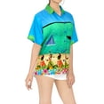 thumbnail image 4 of HAPPY BAY Women's Casual Beach Blouse Shirt Luau Party Blouses Button Down Short Sleeve Dress Tops Tee Shirts Hawaiian T Shirt for Women XL Hula Dance Party, Blue, 4 of 4
