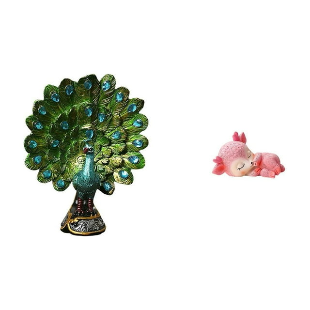 Elegante Colección De Esculturas De Animales Como Pavos Reales Y Ciervos Para Decorar Dormitorios, Oficinas, Salas De Estar, Estanterías, Cocinas Y Mesas De Comedor.