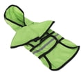 thumbnail image 2 of Dog Raincoat Polyester Pet Rain Cape Jacket Reflective Stripe Waterproof BreathableShiny Green M, 2 of 14