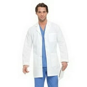 Landau Men's Essential Lab Coats Classic Relaxed Fit Breathable Fade Resistant 5 Pockets Button Mid-Length Lab Coat Scrub, Style 3166