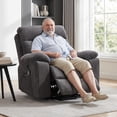 thumbnail image 2 of Bonzy Home Large Power Lift Recliner Chair with Massage and Heat for Elderly Big and Tall People, Overstuffed Wide Recliners with 2 Cup Holders, Side Pocket and USB Port, Gray, 2 of 7