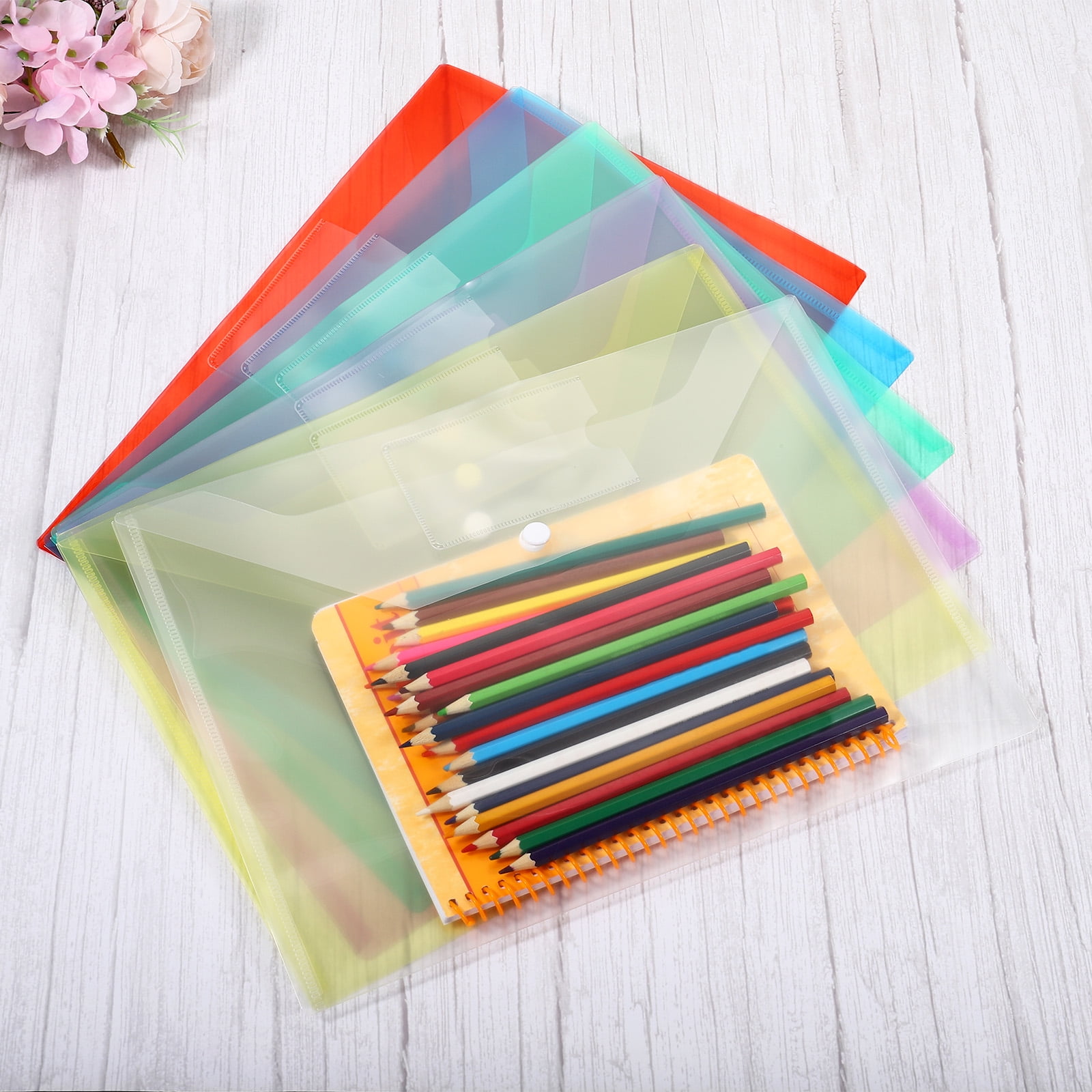 Unique Bargains Documents Envelopes Folder with Snap Closure File Folder Blue