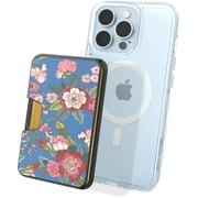 Smartish Wallet for MagSafe iPhones - Side Hustle - Slim Detachable Magnetic Card Holder for Apple iPhone 14/13/12 Models - Flirty Floral
