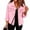 Pink, variant on Hsovts Denim Jacket for Women, Cropped Lapel Button Down Casual Jean Jacket, 3/4 Sleeve Solid Outerwear with Chest Flap Pockets Yellow M