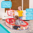 thumbnail image 5 of Fisher-Price Soft & Safe Basketball Set with Adjustable Backboard and 5 Air-Filled Balls for Indoor Play, 5 of 7