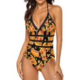 thumbnail image 2 of NICKSUN Maillot de Bain une Pièce pour Femmes Contrôle du Ventre Maillot de Bain Modeste Col en V, 2 of 7