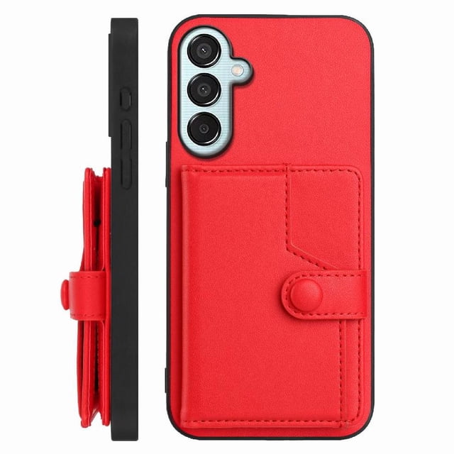 FOXDOCK Case for SAMSUNG Galaxy M15 RFID-Blocking Card Holder - Stylish Button Closure Design
