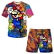 thumbnail image 3 of Conjunto de dos piezas de camiseta y pantalones cortos para niños con el anime de dibujos animados japonés "Sonic", camiseta de verano para niño y niña + pantalones cortos de playa, 3 of 5