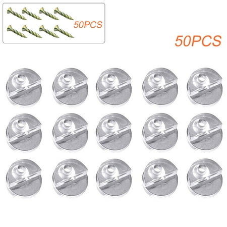 

50pcs With Screws Glass Retainer Clips Kit Clear Holder Hardware Cabinet Door