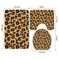 thumbnail image 3 of Yellow and Black Of Leopard Print Bathroom Rugs Sets 3 Piece,Toilet Cover Set,Absorbent Non Slip Bathroom Mats Sets with U-Shaped Contour Rug Toilet Rug Set, 3 of 5