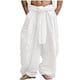 thumbnail image 2 of Ceisia Men's Gift Oversized Wide-leg Vacation Wrap-waist Pants Mid-Rise Wide Tie Waist Cotton Spandex Pants, 2 of 6