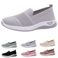thumbnail image 2 of Walking Shoes Women Arch Support Slip on Sneakers with Memory Foam Comfort Lightweight Breathable Soft Nurse Shoes,Gray#37, 2 of 8