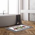 thumbnail image 2 of Merry Christmas Bath Mat Xmas Tree Black White Buffalo Check Plaid Pine Farmhouse Winter Holiday Festival Happy New Year Bathroom Kitchen Rugs,17.8x29.5 Inch, 2 of 2