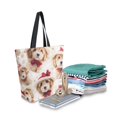 thumbnail image 2 of Large Canvas Bag 13.5x5.1x15 Inch Canvas Bag Shopping Canvas Bag Suitable For Outing Shopping Travel Out Of Large Capacity Storage Yellow Christmas Puppy, 2 of 9