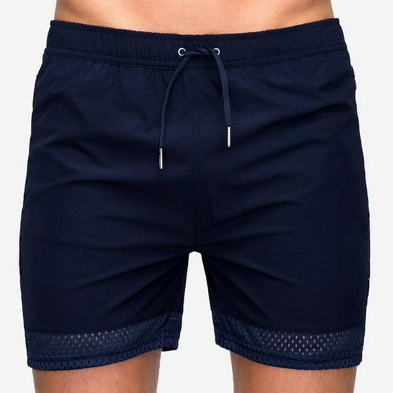 XFLWAM Men's Athletic Basketball Shorts Workout Gym Quick Dry Shorts Lightweight Mesh Training Shorts for Men Exercise Navy Blue M