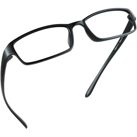LifeArt Blue Light Blocking Glasses, Anti Eyestrain, Computer Reading Glasses, Gaming Glasses, TV Glasses for Women Men, Anti Glare (Black, +3.50 Magnification)