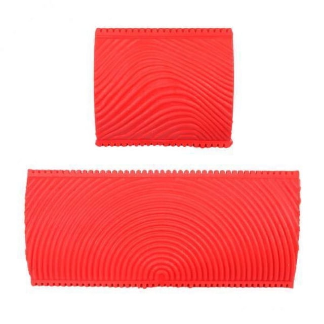 2x 2 Paquetes de Herramientas de Patrón de Grano de Madera DIY Rojo Pintura Empapelado Adorno de Pared 2 piezas