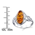 thumbnail image 4 of Metal Masters Womens Sterling Silver Baltic Amber Celtic Design Ring Cognac Marquise Shape Center 9, 4 of 6