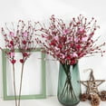 thumbnail image 2 of Cadeaux de la Saint-Valentin, Tiges de Baies Rouges Artificielles en Forme de Cœur 3 Pcs pour la Saint-Valentin, Fête des Mères, Noël, Mariage, 2 of 7