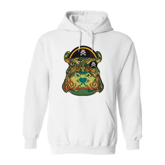 Pirate Hippo Hoodie Men -Image by Shutterstock, Male Large