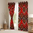 thumbnail image 3 of jejeloiu Southwestern Aztec Geometric Blackout Curtains Set of 2 (52x84 Each),Boho Exotic Style Window Curtains,Red Brown Curtains and Drapes For Men Women,Super Cozy Room Decor, 3 of 6