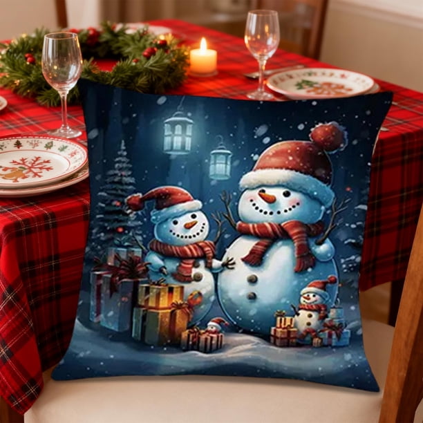 Funda de almohada de lino, adornos navideños, funda de almohada navideña, decoración navideña, decoración de sofá, almohada de lino, sofá de casa, decoración navideña, funda de almohada, decoraciones