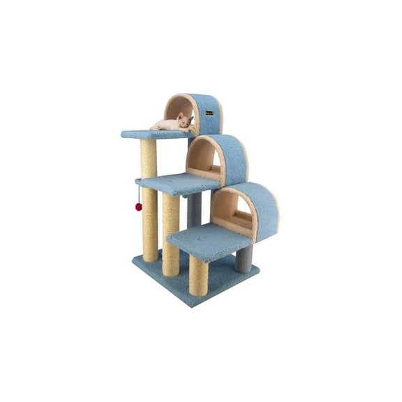 Armarkat Classic Real Wood Cat Tree Model B3803, 38 inch Sky Blue