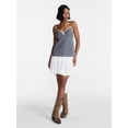 thumbnail image 2 of No Boundaries Asymmetrical Mini Lace Skirt, Women's XXS-XXL, 2 of 6