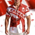 thumbnail image 5 of IWRICH Men's Hawaiian Shirts Casual Canadian Maple Leaf Print Shirts Short Sleeve Button down Shirts 08-White XXXL, 5 of 5