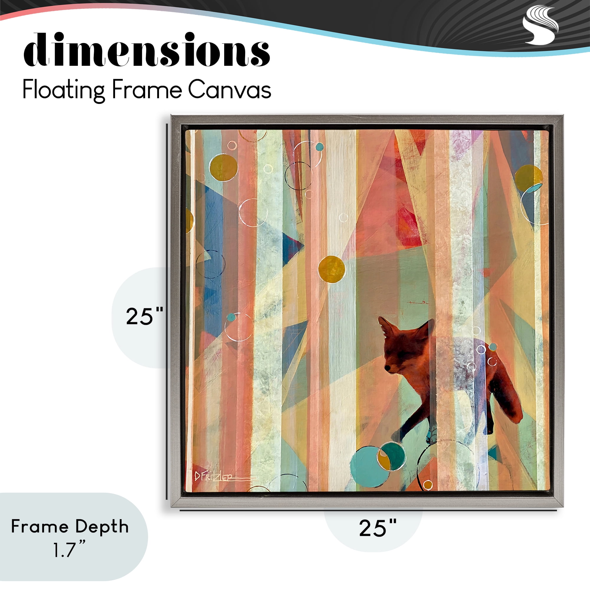 Stupell Industries Making My Move Fox Gray Framed Floater Canvas Wall Art, design by Dianna Fritzler