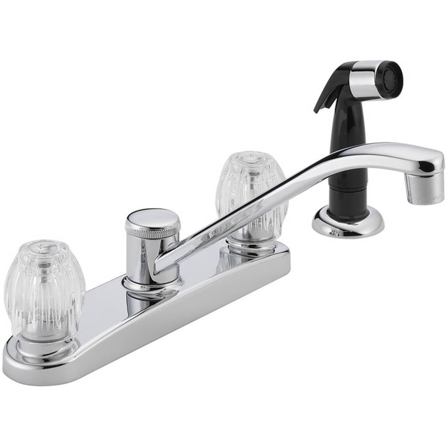 Peerless P225LF Widespread Kitchen Faucet and Side Spray, Stainless