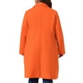 thumbnail image 3 of Agnes Orinda Women's Plus Size St. Patrick's Day Long Coats Notched Lapel Double Breasted Winter Coat with Pockets 4X Orange, 3 of 6