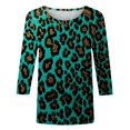 thumbnail image 4 of Towmus Plus Size 3/4 Sleeve Tops For Women，Women'S Casual 3/4 Sleeve T-Shirts Round Neck Blouses Loose Fit Pullover Shirt Cute Tunic Tops Basic Tees, 4 of 4