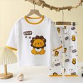 thumbnail image 2 of NOLDARES Little Boys Pajamas Sets Dinosaur Cotton 2 Piece Toddler Clothes Kids Pjs Sleepwear,Light Yellow,11-12 Y, 2 of 4