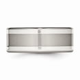thumbnail image 3 of Two-Tone Titanium Ring Band Wedding Sterling Silver, 3 of 6