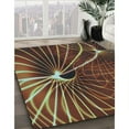 thumbnail image 3 of Ahgly Company Machine Washable Indoor Square Transitional Brown Area Rugs, 5' Square, 3 of 7
