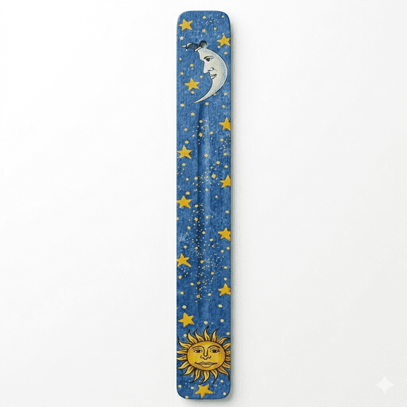Hosley Blue Wood Incense Stick Holder 10 inch Long