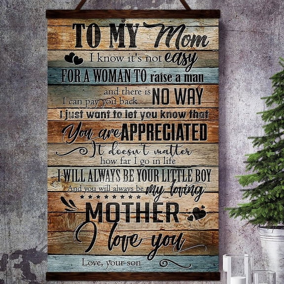 Family To My Mom I Know Satin Poster Wall Art Decor 11 x 17 Inch Poster