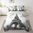 thumbnail image 2 of Homewish Paris Architecture 7-Piece Twin Bedding Sets,Eiffel Tower Bedding Comforter Set,White Gray Sheet Sets For Girls Kids,Microfiber Bedroom Decor Reversible, 2 of 8