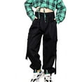 thumbnail image 3 of Rolanko Girls Cargo Pants for Kids Loose Streetwear Hip Hop Dance, 3 of 6