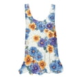 thumbnail image 1 of UPPADA Camisoles d'Été pour Femmes Col Rond Coupe Ample T-Shirts Décontractés Mode Sans Manches Vêtements de Plage Ourlet Fluide Chandails à Enfiler Hauts Plage Boho Vêtements Liquidation Hauts pour Femmes Bleu,P, 1 of 4