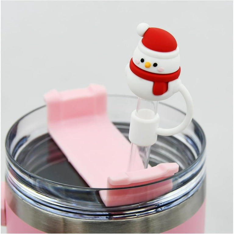 Christmas Straw Cover Cap for Stanley Cup Silicone Straw Topper Compatible  with 30&40 Oz Tumbler with Handle,Straw Tip Covers 10mm 0.4in for Straw Tip  Covers (6Pcs Straw Cover) 